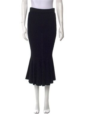 Jonathan Simkhai Navy Blue Ribbed Flared Midi Skirt Size Small